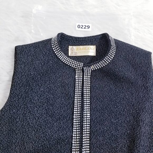 American Vintage Karlana Knit Wear Metallic Rhinestone Vest - Picture 8 of 12